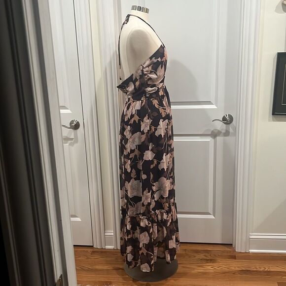 New Lulus Blooming Elegance Purple Floral Cutout Halter Maxi Dress Size XL - Picture 6 of 12